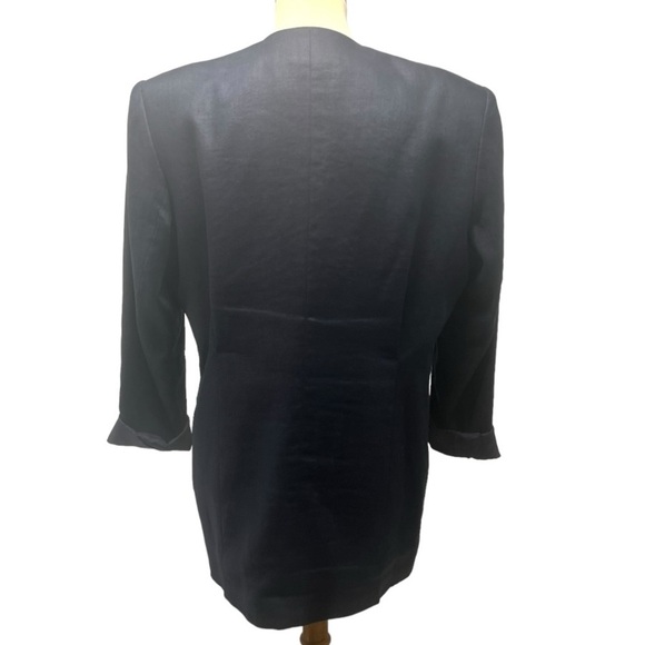 Classiques For Nordstrom Vintage Navy Linen Single Button  Blazer Womens Medium - Picture 4 of 9